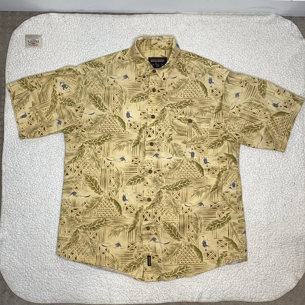 Woolrich Hawaiian Summer Button Down Shirt: Size XXL